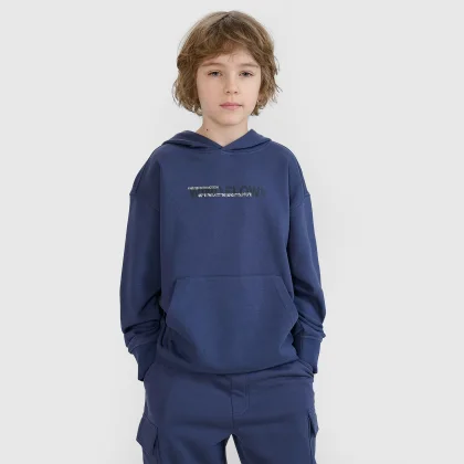 Chlapecká mikina s kapucí 4F JUNIOR SWEATSHIRT-JWSS25TSWSM1511-22S-GREY
