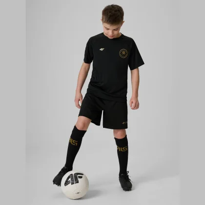 Detské rýchloschnúce športové šortky 4F JUNIOR x Robert Lewandowski - čierne