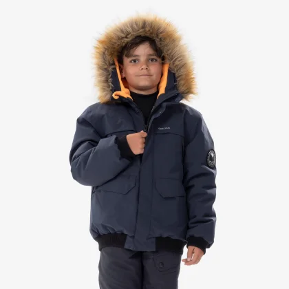 QUECHUA Detská bunda NH500 nepremokavá 7 – 15 rokov modrá 8-9 r (131-140 cm)