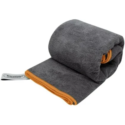 TravelSafe ručník Microfiber Terry Towel L charcoal/orange