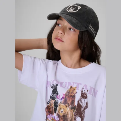 Šiltovka strapback detská - sivá