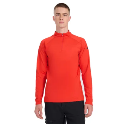 Férfi bélelt sípulóver 1 2 cipzárral 4F BRUSHED UNDERWEAR M101-WAW25UBRUM101-62S-RED