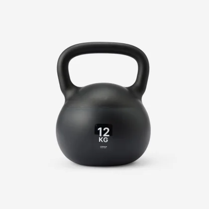 DOMYOS Domáci kettlebell 12 kg čierny 12 kg