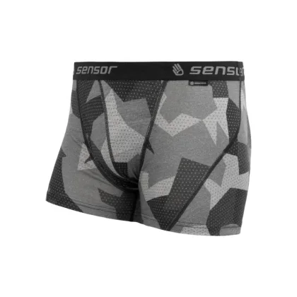 Sensor Merino Impress Pánské Trenky Černá/camo
