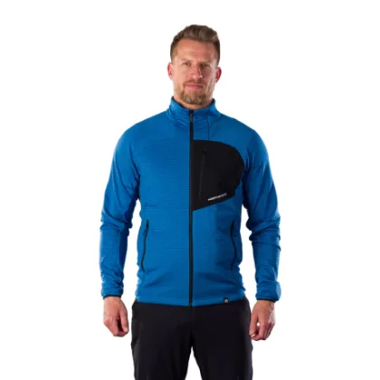 Pánska turistická flisová mikina so zipsom NORTHFINDER EUSTACIO-282blueblack