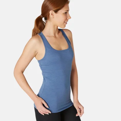 NYAMBA Dámske tielko 500 na fitness modré XS