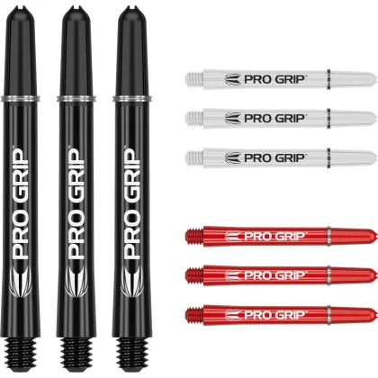Násadky na šípky TARGET Pro Grip 48mm, čierne, biele, červené, multi-pack
