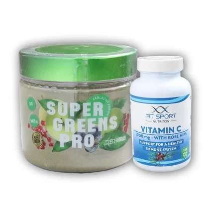 Czech Virus Super Greens PRO V2.0 360g + Vitamin C 1000mg with Rose Hips 120 tab