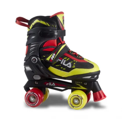 Juniorské dvojradové kolieskové korčule FILA SKATES JOY BLACK RED LIME