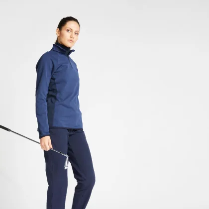 INESIS Dámsky golfový pulóver do chladného počasia tmavomodrý L