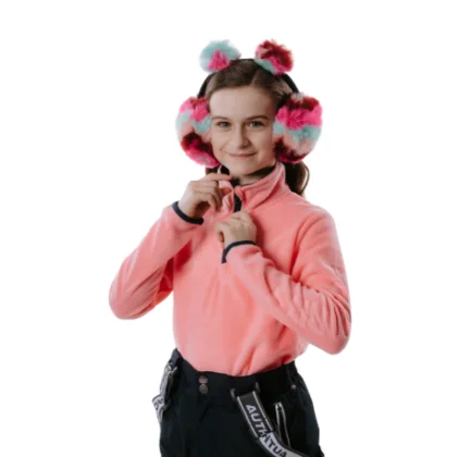 Dievčenská lyžiarska flisová mikina AUTHORITY KIDS F-LAURA_peach