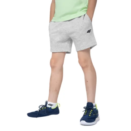 Chlapčenské teplákové kraťasy 4F JUNIOR SHORTS CAS M048-27M-COLD LIGHT GREY MELANGE
