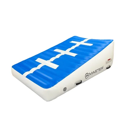 Incline mat MASTER nafukovací klin 180 x 120 x 20-65 cm - modrá - biela