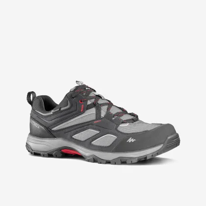 QUECHUA Pánska nepremokavá obuv MH100 na horskú turistiku sivá 39