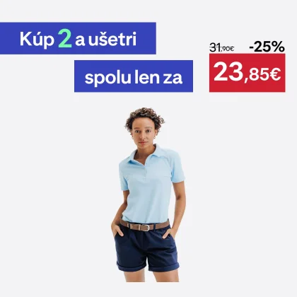 INESIS Dámska golfová polokošeľa MW500 s krátkym rukávom modrá XL