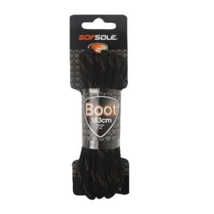 Šnúrky do topánok SOFSOLE LACES OUTDOOR 802147 BLACK TAN WAXED 152 CM