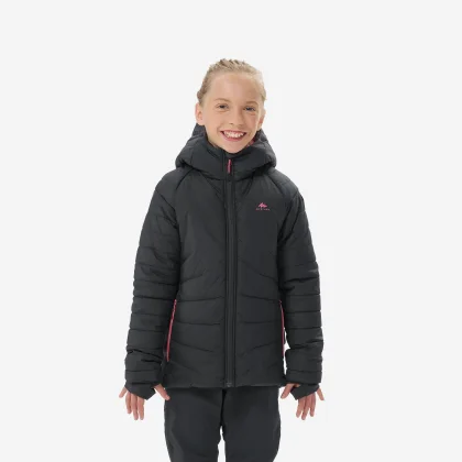 QUECHUA Detská prešívaná turistická bunda MH500 7-15 r. sivá 7-8 r (123-130 cm)