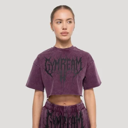 Дамска къса тениска Abyss Raisin - GymBeam
