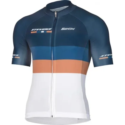Stevens Aero Equipe Modro/bílo/zlatý Krátký Rukáv dres
