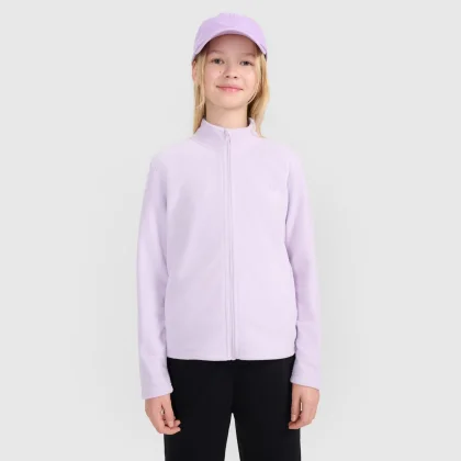Dievčenský slim fleece so stojačikom - fialový