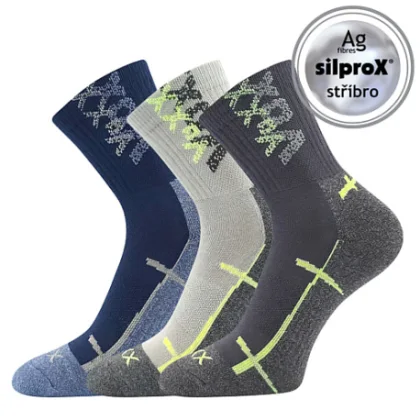 Chlapčenské turistické ponožky VOXX 3 PACK-Wallík-Grey Blue