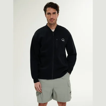Pánska bomber mikina regular - čierna