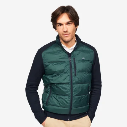 INESIS Pánska golfová hybridná bunda CW900 modro-zelená 2XL