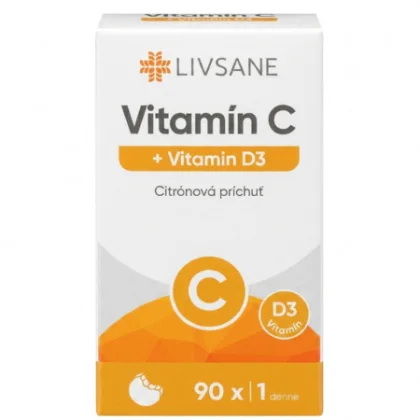 LIVSANE Vitamín C + D3 90 žuvacích tabliet