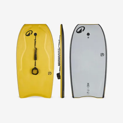 DECATHLON Bodyboard 500 Mesh pre pokročilých dvojitý stringer zlato-sivý 40