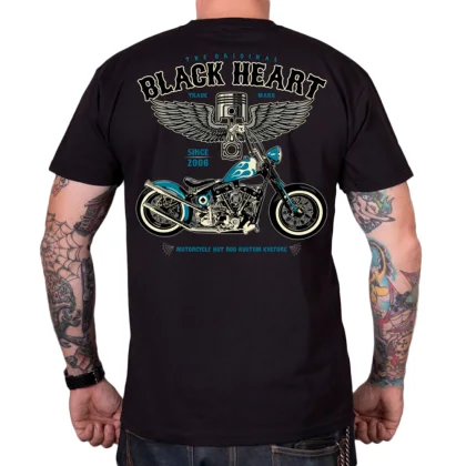 BLACK HEART Blue Chopper čierna - XXL