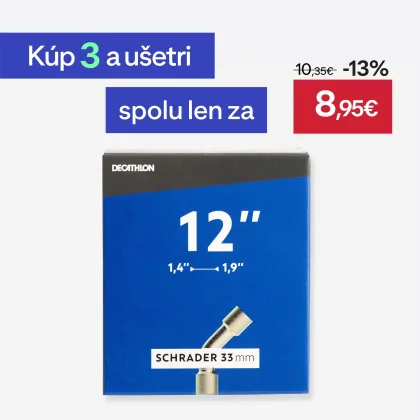 DECATHLON Duša 12'' s profilom od 1,4 do 1,9 zahnutý ventil Schrader bez