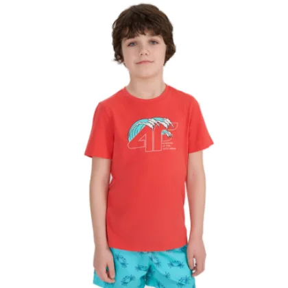 Chlapecké tričko s krátkým rukávem 4F JUNIOR TSHIRT M1917-63S-CORAL