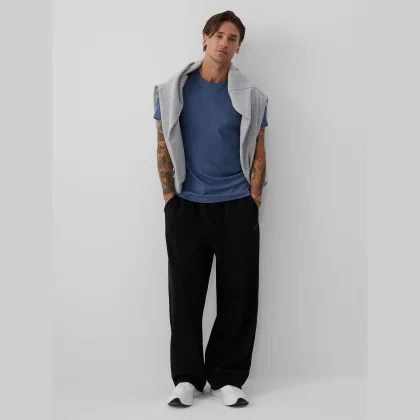 T-shirt slim hladký pánsky - denim