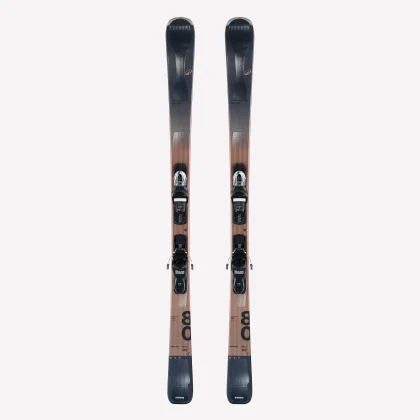 WEDZE Zjazdové lyže s viazaním All Mountain Patrol 80 tmavé drevo 167 cm