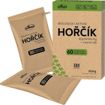 VITAR Horčík aquamin Mg + vitamín B6 EKO 60 kapsúl
