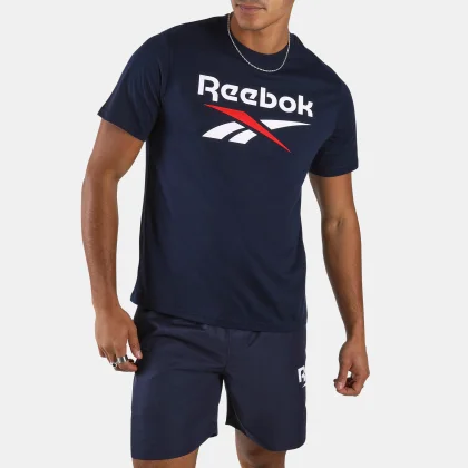 REEBOK REEBOK pánske bavlnené tričko s logom modré XL