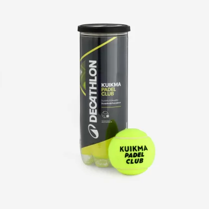 KUIKMA Loptičky na padel PB Club tlakované 3 ks bez