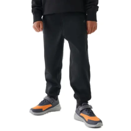 Fiú melegített melegítőnadrágok 4F JUNIOR TROUSERS-JWAW24TTROM761-20S-DEEP BLACK