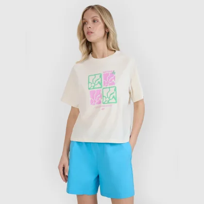 Dámské oversize tričko s potiskem - bílé