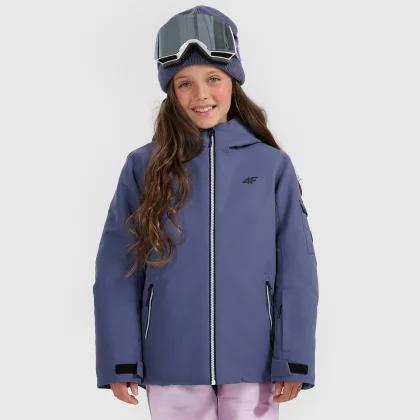 Snowboardová bunda membrána 8000 dievčenská - tmavomodrá