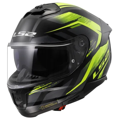LS2 FF808 Stream II Fury Black H-V Yellow 3XL (65-66)