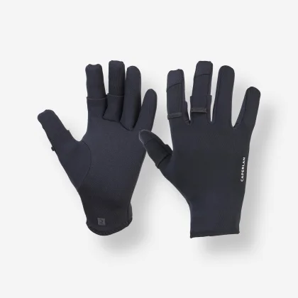 CAPERLAN Rybárske rukavice 500 thermo neoprén 1 mm čierne s 3 odopínateľnými prstami XL