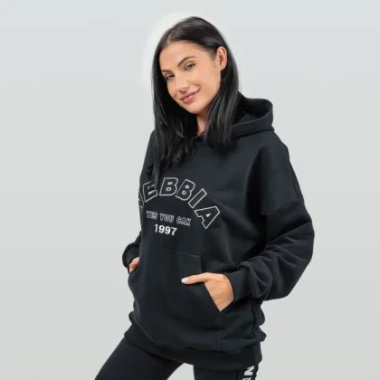 NEBBIA Dámska Oversize mikina Gym Rat Black SS