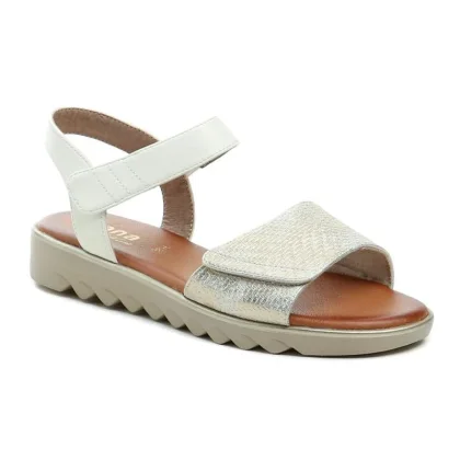 Jana 8-28265-42 bílo zlaté dámské sandály šíře H