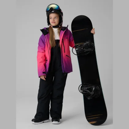 Snowboardové nohavice membrána 10000 dievčenské - čierne