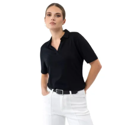 Dámske polo tričko s krátkym rukávom VOLCANO TM-FENE-BLACK