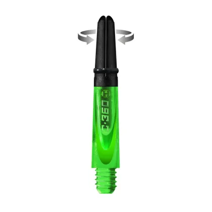 Násadky na šípky Harrows Carbon 360 zelené, krátke 33mm, otočné
