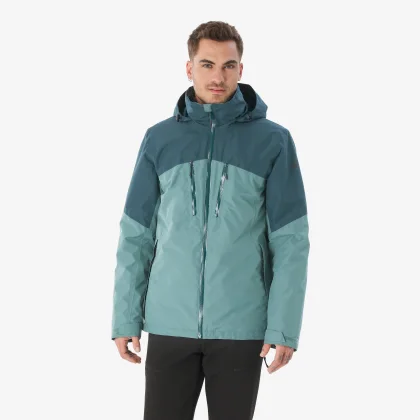 QUECHUA Pánska nepremokavá turistická bunda 3v1 MH500 Mountain zelená S