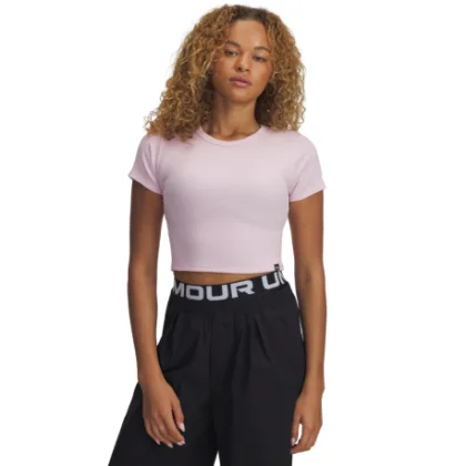 Dámske tričko s krátkym rukávom UNDER ARMOUR UA Rival Rib Baby Tee-PNK