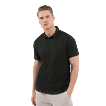 Pánske polo tričko s krátkym rukávom VOLCANO O-DRAGO-700-BLACK